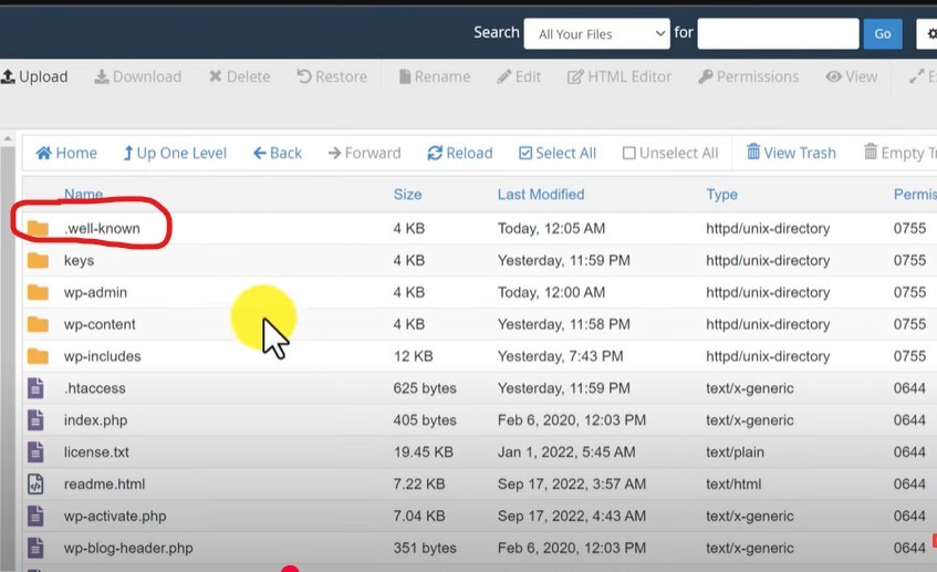 well known folder in file manager